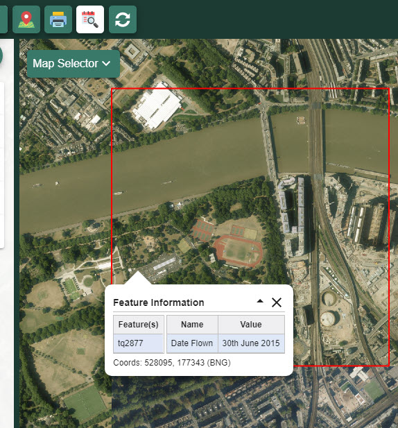 Aerial image tool plus information box